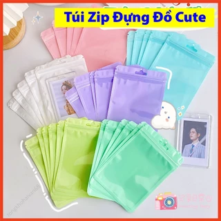 Túi Zip Đựng Đồ Màu Pastel Cute, Túi Nhỏ Mini Hologram Đựng Đồ Cá Nhân, Đựng Quà Tặng, Ảnh, Postcard