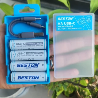 Pin sạc AA AAA 1.5V Beston Dung lượng cao sạc trực tiếp qua cổng USB type-C dùng cho micro, đồ chơi, đồng hồ, máy ảnh