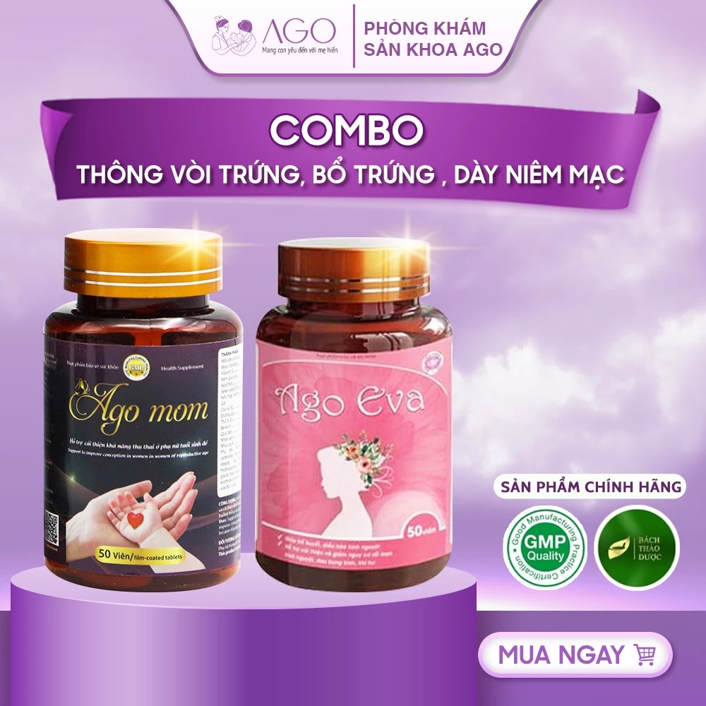 Bộ đôi AGO MOM, AGO EVA  tăng cường nội tiết, bổ trứng, dày niêm mạc