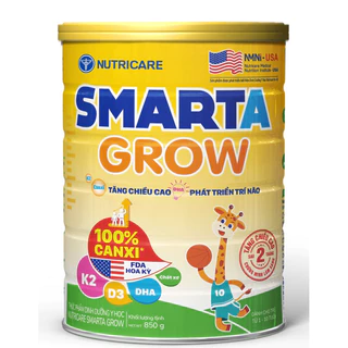 Sữa Nutricare Smarta Grow tăng chiều cao, phát triển trí não 850gam (mẫu mới)