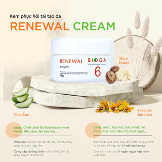 Kem dưỡng ẩm Bioga Derma phục hồi tái tạo da Renewal Cream 30G