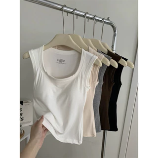 Áo ba lỗ dáng vừa đã kèm đệm mút,áo bra thun cotton bảng màu basic loại 1