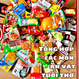 (Tổng hợp 40 vị ) -  Snack Ăn Vặt Tuổi Thơ, ,Đồ Ăn Vặt Cổng Trường Đủ Vị Thơm Ngon - Một gói ( Lẻ )