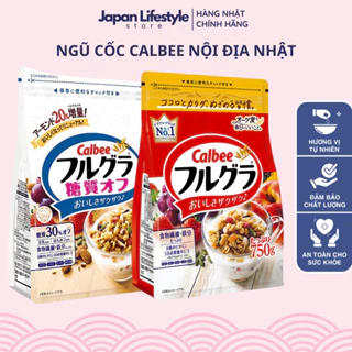 Hạt Ngũ Cốc Calbee Đỏ, Calbee Trắng, Ngũ Cốc Dinh Dưỡng Ăn Sáng MIX Vị Hoa Quả Nội Địa Nhật Bản 750g - SAKUKO