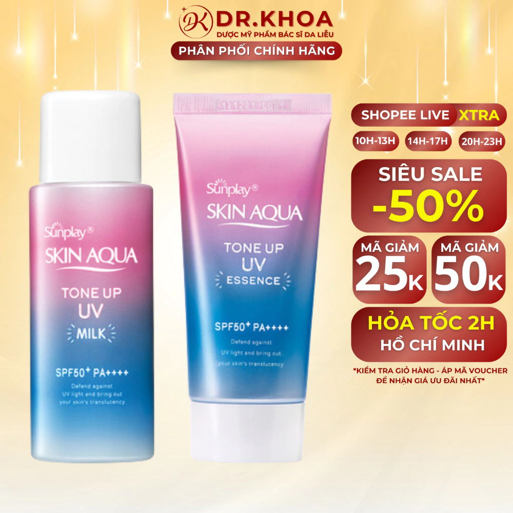 Kem Chống Nắng Sunplay Skin Aqua Tone Up Essence UV Milk SPF50+ PA++++ 50g
