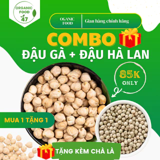 COMBO [hạt đậu gà + hạt đậu hà lan] 500gram nấu sữa, nấu cháo, nấu đồ ăn dặm cao cấp, chất lượng