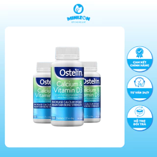 Canxi bầu Úc Ostelin Calcium & Vitamin D3 lọ 130 viên