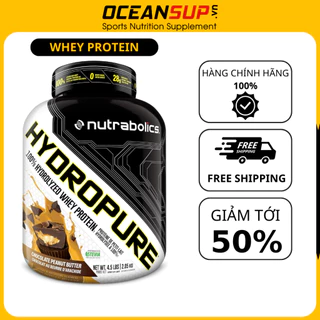 Nutrabolics Hydropure 4.5lbs - Whey protein nguyên chất 100%, bổ sung protein nhanh chóng, phục hồi cơ bắp sau tập luyện