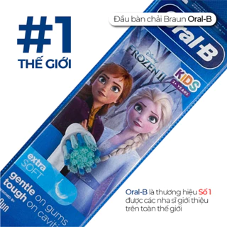 Đầu Bàn Chải Điện Oral-B Cho Bé Gái Disney Frozen - Đầu Chải Nhỏ, Lông Chải Mềm, Thiết Kế Hoạt Hình [Made in Germany]