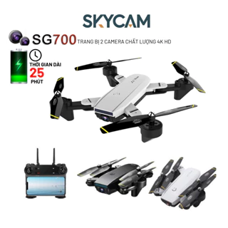 Flycam SG700 Động Cơ Không Chổi Than 2 Camera 4k Pi 25 Phút Nhào Lộn 360 Bay Xa 500m