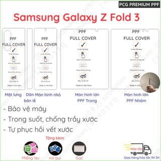 Dán PPF bóng, nhám cho Samsung Galaxy Z Fold 3 (ZFlod 3) màn hình, mặt lưng, full viền, bản lề