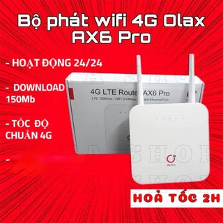 [Hỏa Tốc] Bộ Phát Wifi Từ Sim 4G Olax Ax6 Pro 300Mb Router 4G kèm pin sạc và 2 anten phát wifi ngay cả khi cúp điện
