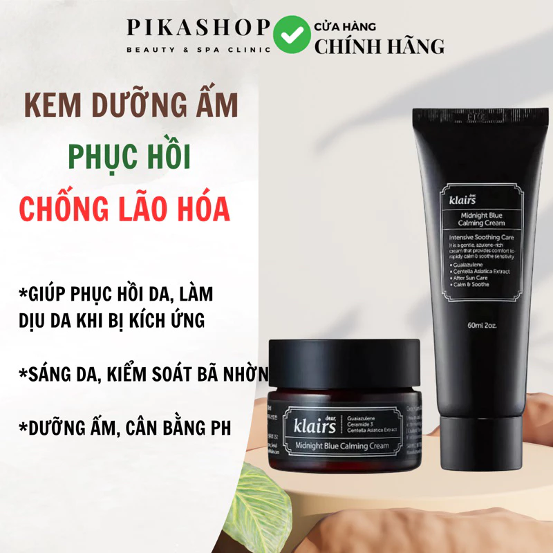 Kem Dưỡng Ẩm Làm Dịu Và Phục Hồi Da Klairs Midnight Blue Calming Cream