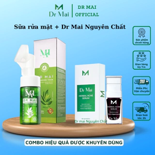Combo sữa rửa mặt 100ML và serum Dr Mai nguyên chất 6ML giúp làm sạch mụn làm đẹp mịn da phù hợp mọi loại da