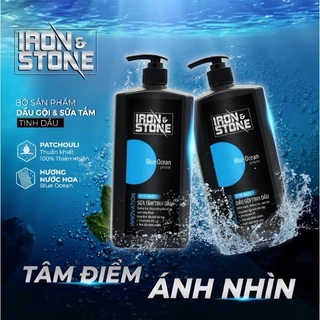 Sữa tắm nam, dầu gội nam, dầu gội sữa tắm tinh dầu nước hoa nam cao cấp Iron Stone 650ml