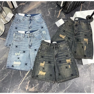 (NGỐ XIN QC) QUẦN SHORT NGỐ JEANS NỮ CHẤT QC SIÊU ĐẸP DÀY MỊN RÁCH KIỂU THÊU CHỮ X ĐEN NỔI CHUẨN FORM TÔN DÁNG