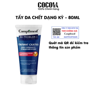 Gel Tẩy da chết da mặt Compliment Peeling Roll với Salicylic acid làm sạch sâu da, giảm dầu mụn 80ml