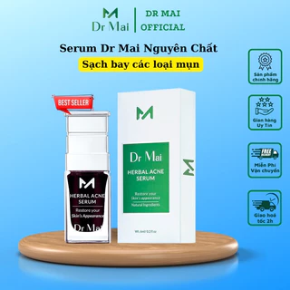 Serum Dr Mai nguyên chất, Herbal acne serum 6ml giúp sạch mụn thâm dưỡng da căng bóng trắng sáng mịn màng