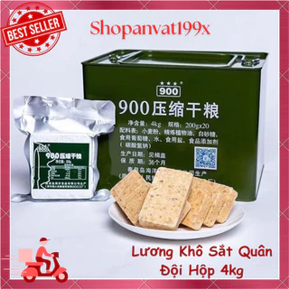 (Hot) 4 kg lương khô quân đội Trung quốc thùng sắt hàng Chính hãng. 20 Gói/Thùng, lương khô cao cấp