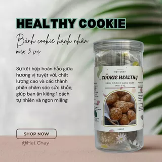 Bánh Cookie hạnh nhân mix 3 vị: nguyên bản - matcha - cacao 300g