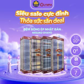 Đệm bông ép Nhật Bản Misuko Ohayo vỏ cotton (lõi bông tinh khiết)