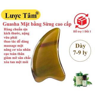 Dụng cụ massage mặt bằng sừng hàng cao cấp LƯỢC TÂM hình tim cạo gió nâng cơ giảm nếp nhăn