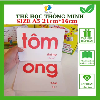 Bộ thẻ Glenn Doman khổ TO A5 (15*21cm)/ Thẻ thế giới xung quanh cho bé 0-5y/ Waky Kids