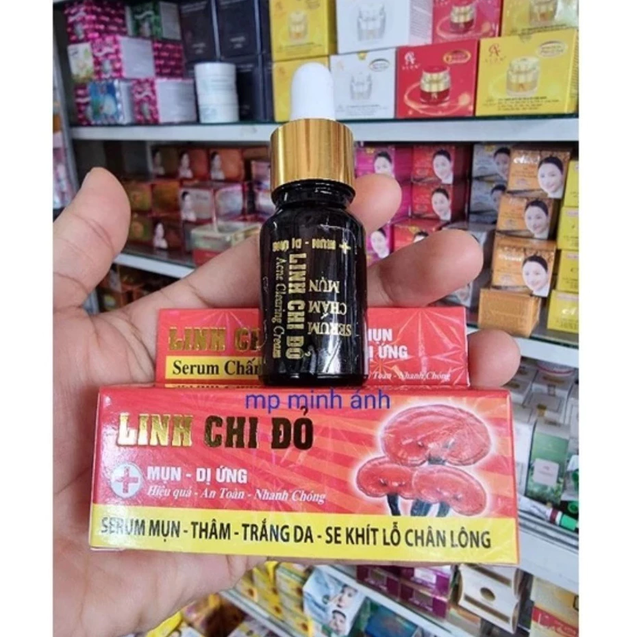 Serum Linh Chi Đỏ Chấm Mụn, Xoá Thâm, Liền Sẹo, Trắng Da, Se Khít Lỗ Chân Lông