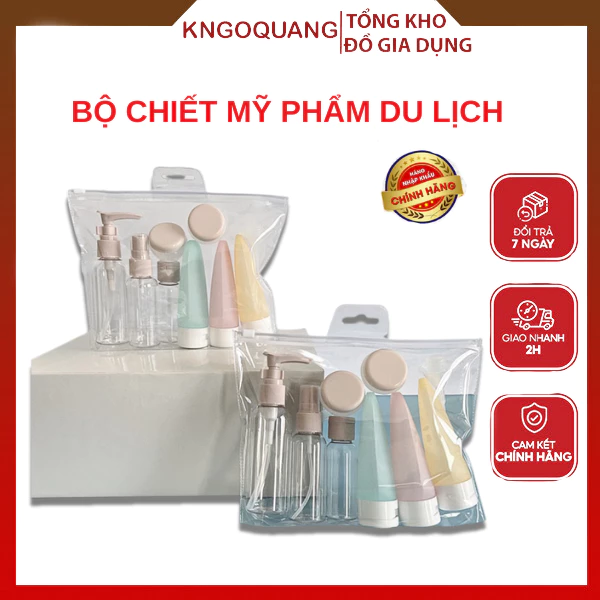 Set Lọ Chiết Mỹ Phẩm Chống Rò Rỉ Tiện Dụng Khi Đi Du Lịch, Set Chiết Mỹ Phẩm 10 Món Mang Đi Tiện Lợi