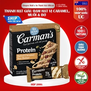 Carman's Protein Bar Salted Caramel Nut Butter - Vị Caramel Muối, Bơ Hạt - 200g