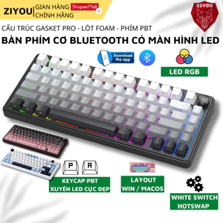 Bàn Phím Cơ Có Màn Hình LED Ziyou X85 PRO VIP RGB Có App Tùy Chỉnh, Trục Cơ White Jade  Switch