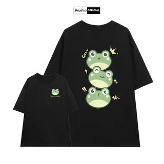 Áo Thun Nữ, Áo Phông Unisex By PEABOO Mã TN Hello Frog Chất Cotton Thoáng Mát Form Rộng Tay Lỡ Cho Nam Nữ