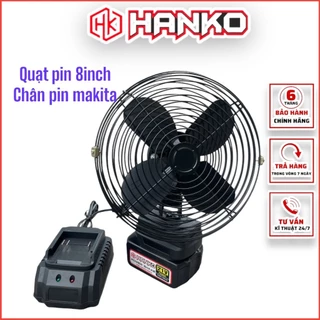 Quạt 8inch , Thân quạt dùng pin makita chân pin 4cm