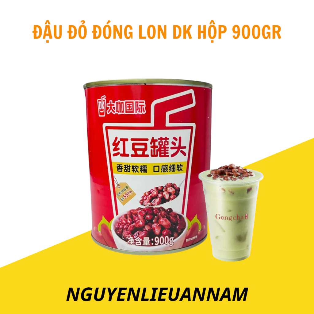 Đậu đỏ đóng hộp 930gr ăn liền, kết hợp với trà sữa, chè, chuyên dùng trong pha chế