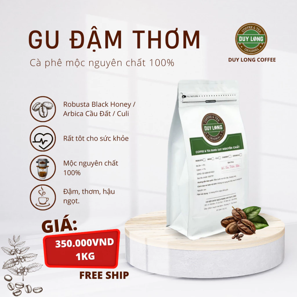 500G cafe Gu Đậm Thơm, cà phê pha phin Duy Long.