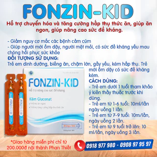 SIRO tăng sức đề kháng Fonzin Kid 20 ống 10ml 🌟🌿 Tăng Đề Kháng Vượt Trội Cho Bé Yêu  🌿🌟