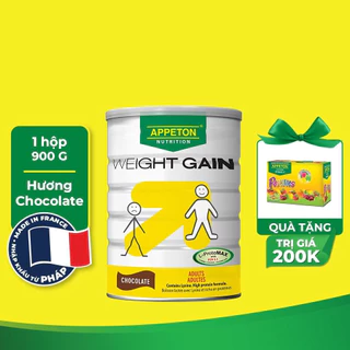 [Tặng 1 hộp kẹo VitaminC] Sữa Appeton Weight Gain cho Người lớn hương Chocolate lon 900g