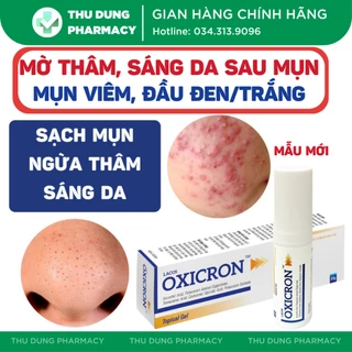 Gel bôi mụn Oxicron - làm giảm sưng viêm, giảm mụn đỏ, hạn chế tạo sẹo và thâm sau mụn, chứa azelaic 20%, tranexamic 3%