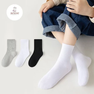 Tất vớ trắng trơn unisex cho các bé trai bé gái nhà BERNIE basic màu trắng trơn 2-7 tuổi