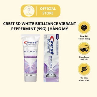 Kem đánh răng Crest 3D White Brillance Vibrant Peppermint trắng nhanh vượt trội/Nhà Sam-Chuyên hàng Authentic