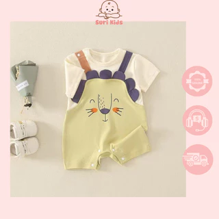 Bộ liền quần, body suit in hình sư tử thời trang mùa hè dành cho bé - Suri Kids