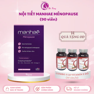 [DR TRANG] - MANHAE 90 VIÊN - Viên uống hỗ trợ bổ sung nội tiết cho phụ nữ - Tặng 3 lọ Vitamin E (lọ 30 viên)