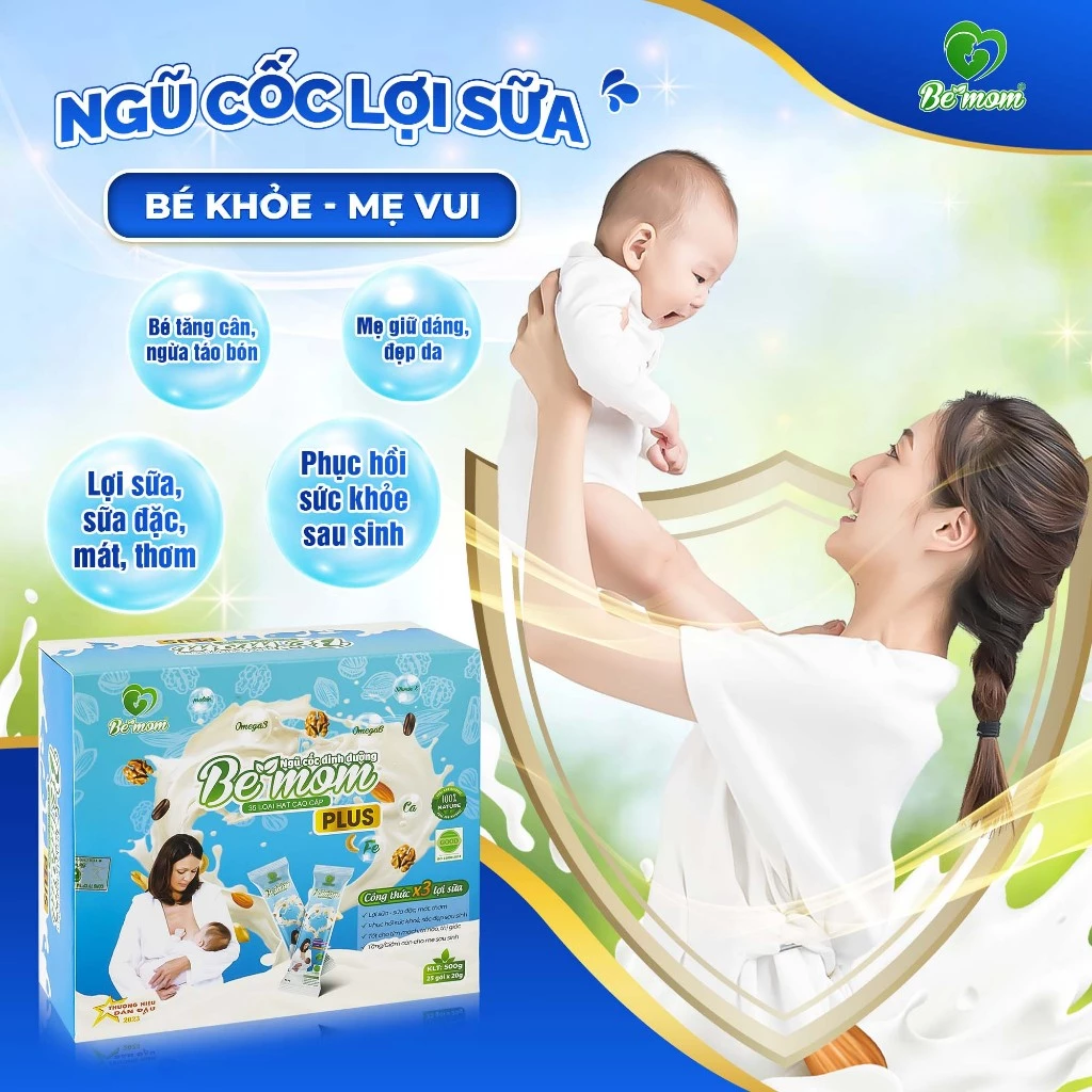 Ngũ Cốc Lợi Sữa Bemom 500G Tinh Chế Cao Cấp, Ngũ Cốc Bầu Lợi Sữa Sau Sinh Giúp Mẹ Gọi Sữa Về Nhiều, Đặc Hơn