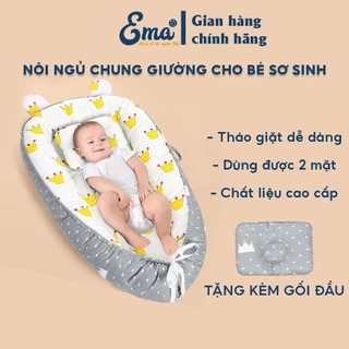 Nôi ngủ chung giường cho trẻ sơ sinh Ema, Đệm ngủ cho bé chống giật mình đảm bảo an toàn cho bé