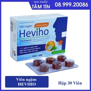 Kẹo ngậm ho không đường - Heviho Thái Minh - Từ Thảo Dược Hỗ Trợ Giảm Ho, Giảm Đau Họng, Khản Tiếng - Hộp 3 vỉ