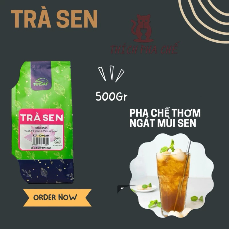 trà sen 500gr VINSAF nguyên liệu pha chế thơm ngon