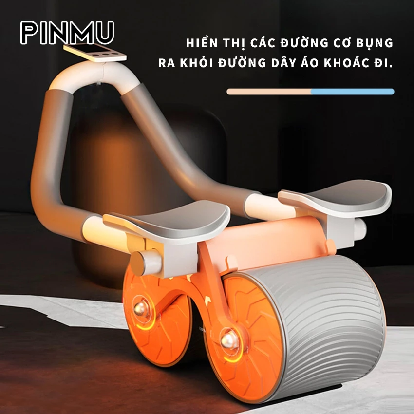 Con lăn tập bụng PINMU trợ lực tại nhà thế hệ mới có chỗ để tay tiện dụng, chất liệu cao cấp