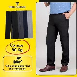 Quần tây nam trung niên Thái Khang vải dày mềm loại quần tây nam ống suông form rộng rãi QTAY21