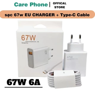 Bộ sạc nhanh 67w Zin mi dây sạc type C có Mi turbo Charge 67w max chất lượng tốt,dùng cho mọi loại máy-Carephone