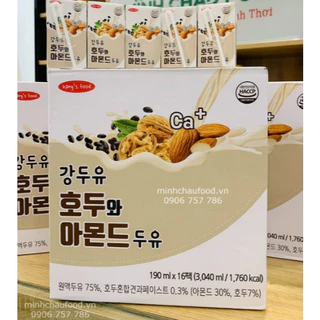 Sữa hạt Hàn Quốc  - Kang's Food óc chó hạnh nhân đỗ đen thùng 190ml × 16 hộp